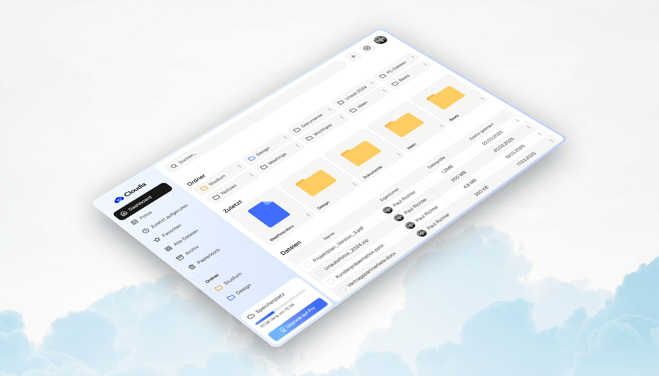 Cloudia Dashboard