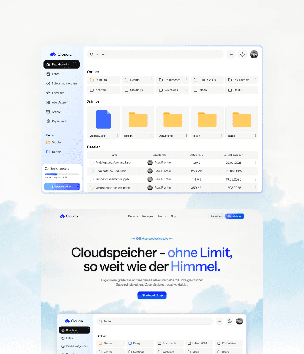 Cloudia App Thumbnail Overview